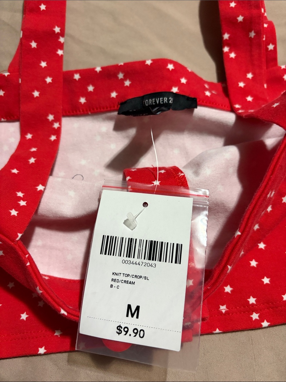 Forever 21 Red Top with White Star Print - Picture 4 of 12